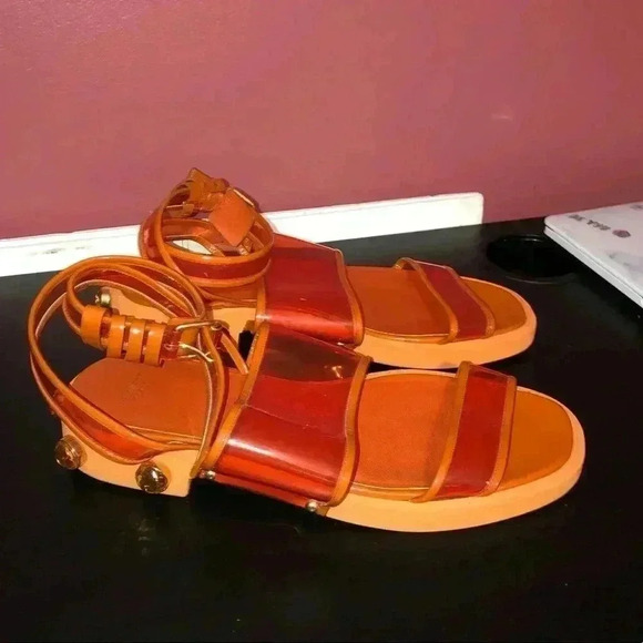 Givenchy Orange and plastic Flat Sandals - Picture 2 of 7